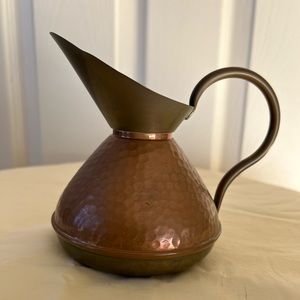 Copper and brass tea pot/water pitcher Vintage
